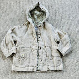 Zara Beige Linen Blend Coat 3-4